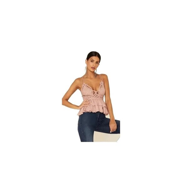 Free‎ People Women's Intimately Free Adella Cami Dusty Mauve Size M Sexy NEW - Picture 1 of 10